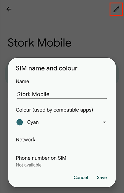 Change the name to “Stork Mobile”